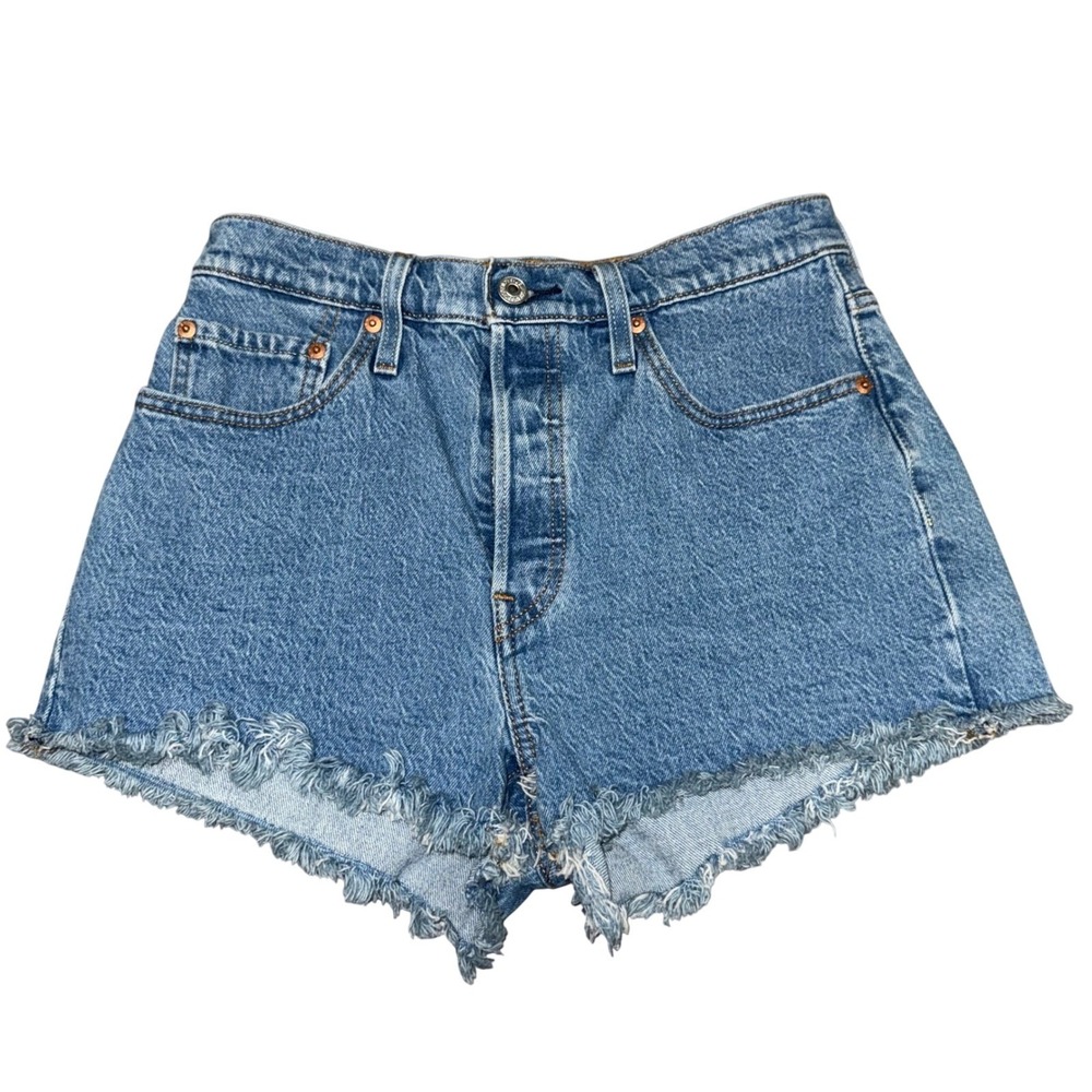 Levi Strauss & Co 501 Denim Cutoff Shorts Frayed Hem Boho‎ Women's Size 28